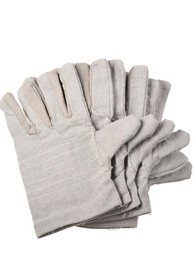 Buy 10 Pairs Canva Gloves White Double safety Hand Protection Lightweight Washable in UAE