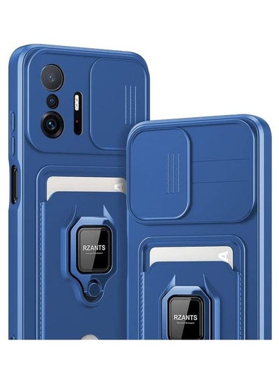 Buy For Xiaomi 11T/Mi 11T Pro Thin TPU Camera Sliding Window Anti-Drop Rotating Ring Bracket Protective Cover Xiaomi 11T/11T Pro Cover (Blue) in Saudi Arabia