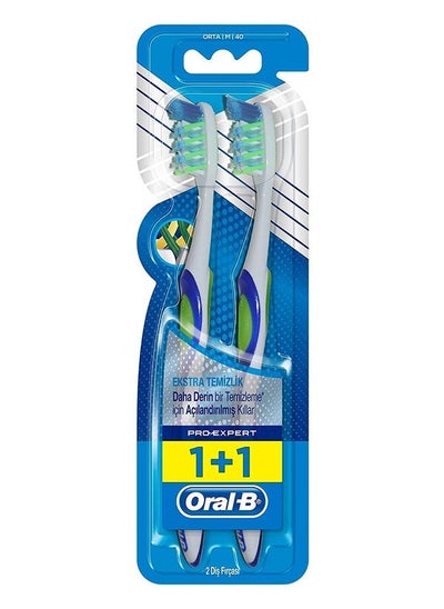 Buy Oral-B Pro-Expert Extra Clean Manual Toothbrush, medium multicolor  Pack of 2 in Saudi Arabia