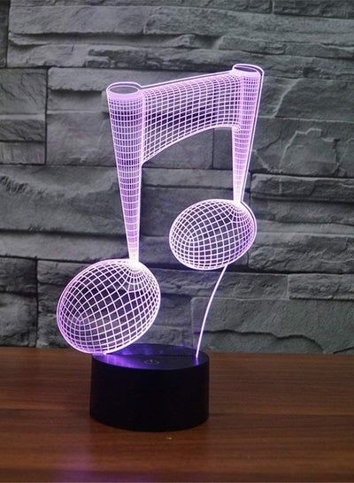 Buy Music Notes Pattern 3D Optical Illusion Lamp Kids Bedroom Desk Visual LED Multicolor Night Light 7/16 Colors Changing Touch Switch Children Gifts Home Decoration in UAE