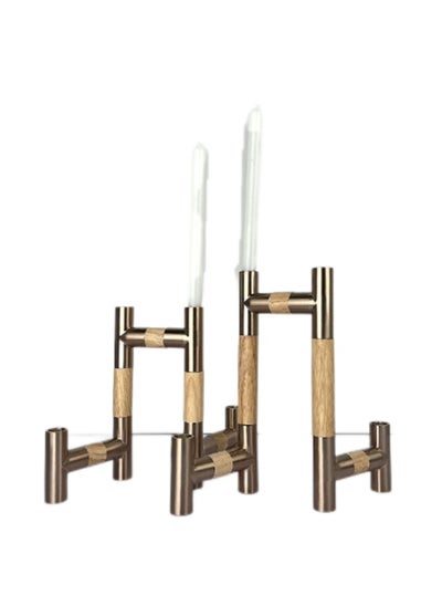 Buy Solid Wood And Metal Candlestick Zta-7033 in UAE