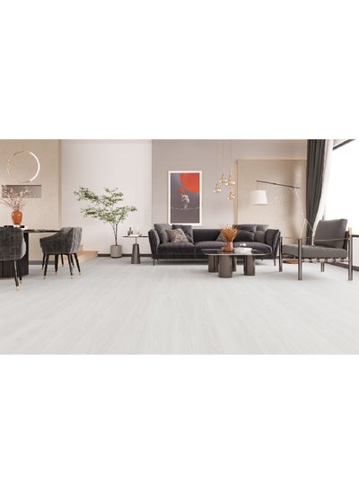 Buy Rectangular Shape Scratch Resistance Durable Laminate Flooring Light Grey 122 x 21 x 8.4 cm 5078031 in Saudi Arabia