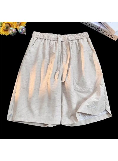 Buy Retro Breathable Mesh Basketball Shorts for Men Apricot in Saudi Arabia