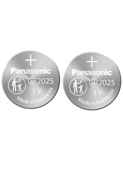 اشتري 2-Pieces Panasonic CR2025 Lithium 3V Indonesia Batteries في الامارات