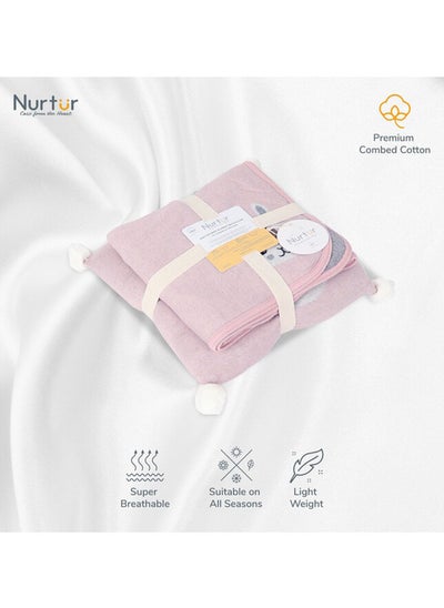 Buy Soft Bunny Baby Blankets With Cushion For Boys And Girls 100% Combed Cotton Lightweight Fleece in Saudi Arabia