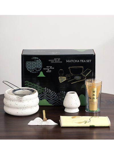 Buy 7Pcs Matcha Green Tea Whisk Set, Matcha Kit with Matcha Bowl (with Pouring Spout), Matcha Whisk, Whisk Holder, Strainer - Elegant Matcha Set for Gifting and Personal Use, Gift Box Packaging in Saudi Arabia