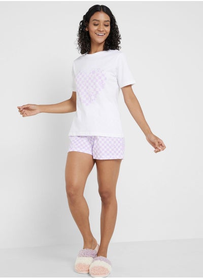 Buy Printed Pyjama Shorts Set in Saudi Arabia