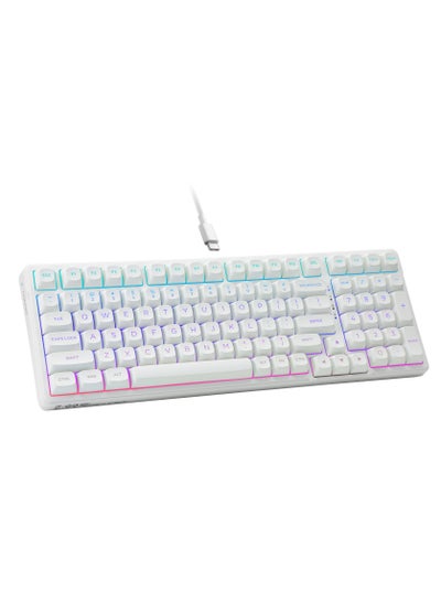 Buy 99 Keys Wired Mechanical Keyboard, Programmable, Silver Linear Switch, Gasket Structure with Sound Dampening Foam, RGB Backlit Gaming Keyboard for PC/Mac,White in Saudi Arabia