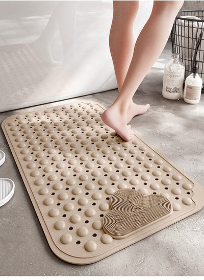 Buy Anti-Slip Massage Bathroom Bath Tub Mats with Suction Cup and Drain Hole Quick Drying Shower Floor Mat (40×70CM) in UAE