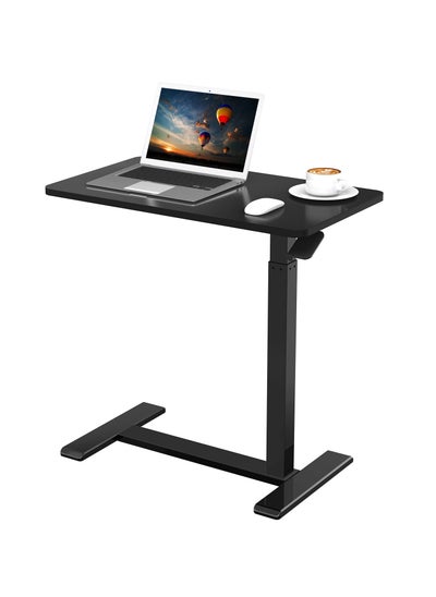 Buy Medical Adjustable Overbed Bedside Table with Wheels Pneumatic Mobile Standing Desk Laptop Desk Rolling Computer Cart Movable Table Hospital Home Use(27.6" W x 15.7" D, ) in UAE