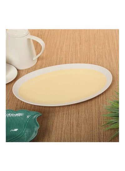 Buy Pastel & Trend Porcelain Serving Platter, Yellow in UAE