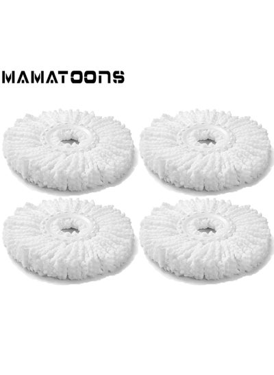 Buy 4PCS Microfiber Replacement Mop Heads 360 Degree Spin Mop Heads Round Shape Standard Size Mop Heads in UAE