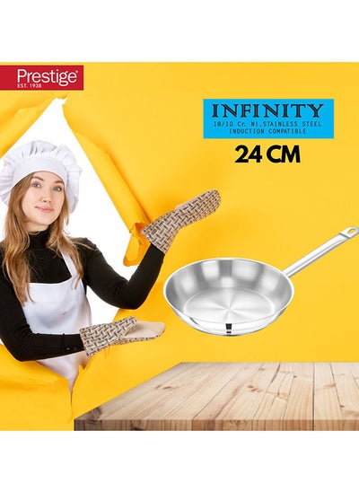 Buy Infinity Stainless Steel Open Frypan 24 Cm in UAE