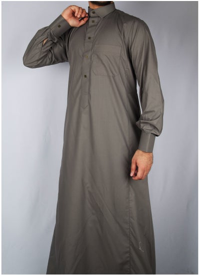 Buy Gray Collared Neck Saudi Thobe (m) in Saudi Arabia