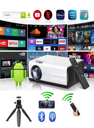 Buy Portable Projector Wifi Android Full HD LED 1080P 4000 Lum With Stand in Saudi Arabia