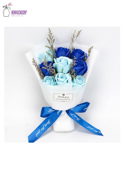 اشتري 9 Eternal Flowers Rose Bouquet, High Appearance Level Creative Gift Gift Box Home Decor في السعودية