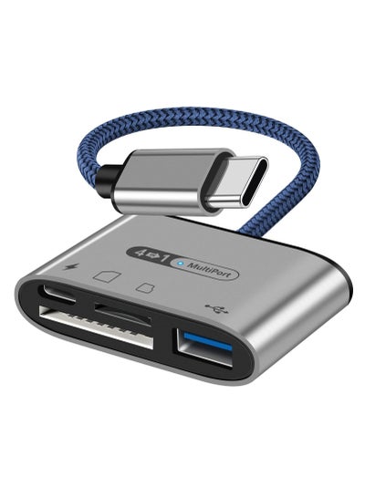 Buy SD Card Reader 4 in 1 Type C, with PD 60W Fast Charging Adapter, USB 3.0 Camera Adapter Bidirectional 312 MB/s, High Speed Data Transfer SD/TF Card Reader for iPad Pro, MacBook Pro and More in UAE