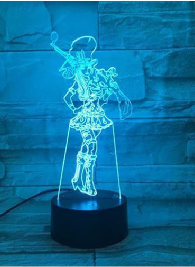 اشتري Multicolour 3D Anime Led Night Light Battery Powered Desk Lamp League of Hero Ahri Lore The Nine Tailed Fox Yasuo Li Qing Izeril Timo League of Legends Items في الامارات