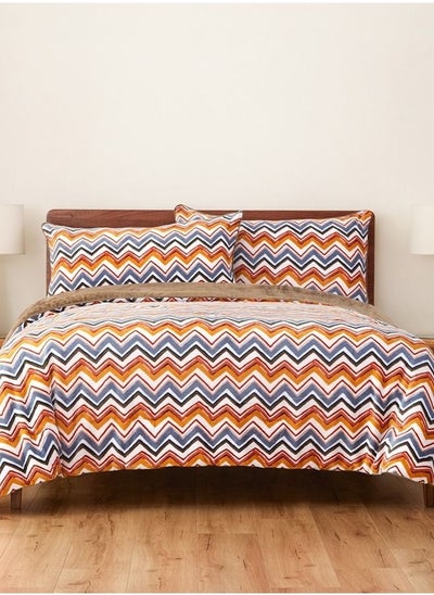 اشتري 3 Piece Fur Winter Comforter Set Winter Watercolor Chevron في السعودية