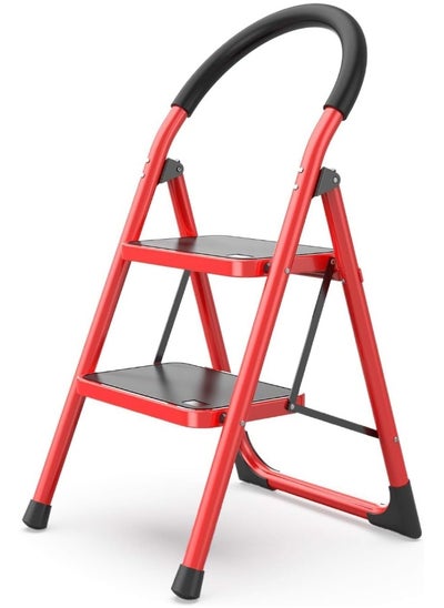 اشتري 2-Steps Folding Step Ladder Black/Red في الامارات