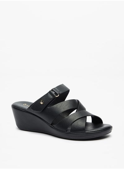 اشتري Women's Cross Strap Slip-On Sandals with Wedge Heels في السعودية