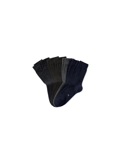 Buy 7 Pairs of Socks, Black and Gray and Navy in UAE