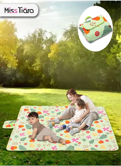 اشتري Machine Washable Outdoor Folding Portable Picnic Mat Moisture-Proof Pad Three-Layer Material Waterproof and Moisture-Proof Suitable for Baby Crawling في الامارات