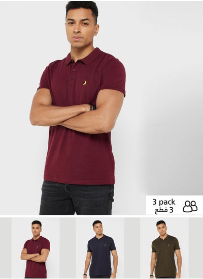 Buy Brave Soul Pack Of 3 Logo Polo Shirt in Saudi Arabia