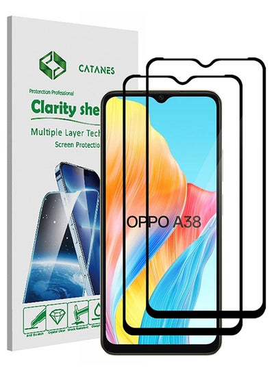 اشتري 2 Pack For Oppo A38 Screen Protector 9H Hardness Scratch Resistance Screen Protector Touch Sensitive Case Friendly Tempered Glass Film في الامارات