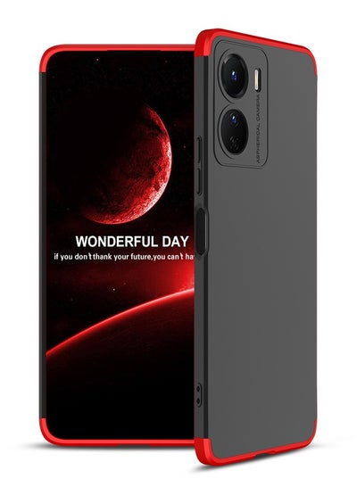 Buy Compatible With vivo Y16 GKK 360 Degree Protection Cover- (Red&Black) in Egypt