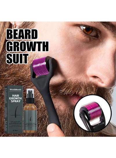 Buy Hair Growth Spray-Beard Growth And Hair Regrowth Spray 30 ML With MicroNeedle Roller in UAE