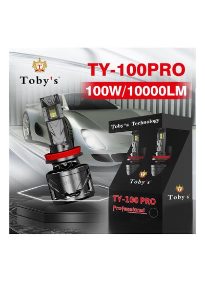 Buy Toby's 2 Pieces TY-100PRO H4/HB2/9003 200W/Pair LED Headlight Bulb Assembly 20000/Pair Lumens Xtreme Bright With Color Temperature 6500K in UAE