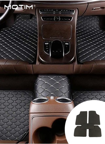 Buy 5 Pcs Carpet Floor Mat Set Waterproof Universal Fit Car Floor Mats Protection with Rubber Lining Suitable for Most Vehicles Black Beige in Saudi Arabia