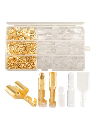 اشتري 320pcs Double Bullet Wire Connectors, 3.9mm 3.5mm Male and Female Bullet Terminal Connectors with Insulation Sleeve, Crimp Terminal Automotive Electrical Connectors Motorcycle Connector Kit في السعودية