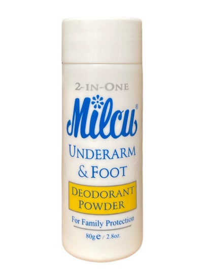 Buy 2 in 1 Underarm & Foot Deodorant Powder 80 g in UAE