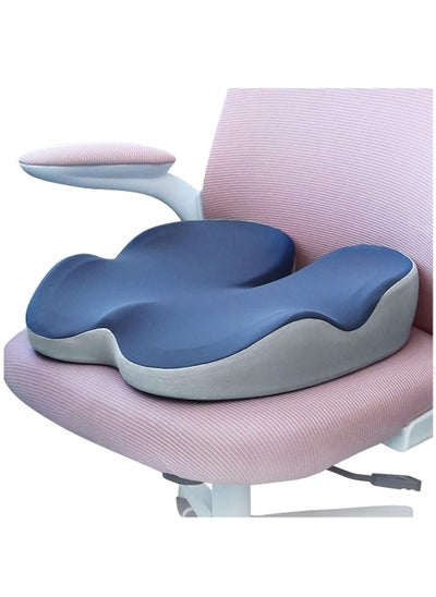 Buy Seat Cushion, Non-Slip Chair Cushion with Memory Foam, Tailbone Cushions for Pressure Relief, Computer & Car Seat Cushion (Blue) in Saudi Arabia