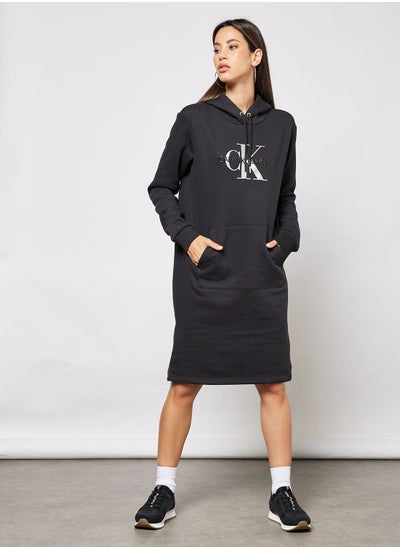 Buy Monogram Print Hoodie Dress in UAE