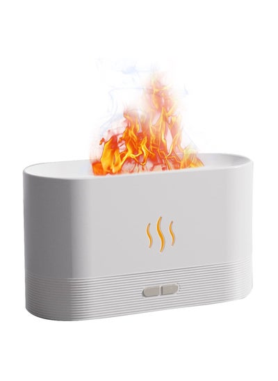 Buy 3 in 1 Flame Humidifier and Air Purifier with Essential Oils for Home/Office/Bedroom White in UAE