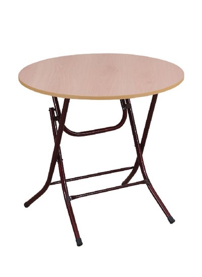 Buy Impact Resistant Round Foldable Wooden Table Beige 74 X 70 X 70 Cm M-00070 in Saudi Arabia