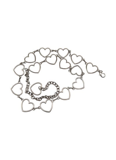 اشتري Chic Heart Chain Belt Women Fashion Minimalist Hip-Hop MetalLove waist chain silver Love waist chain silver في السعودية