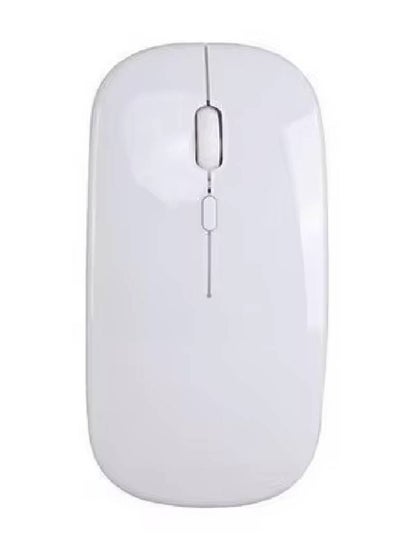 Buy Wireless 2.4G Mouse Ultra-thin Silent Mouse Portable and Sleek Mice Rechargeable Mouse 500 MAH (White) in UAE