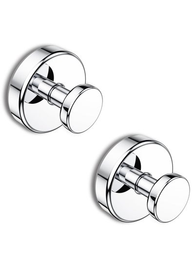 Buy Upgrade Waterproof Suction Cup Hooks, Stainless Steel No-Drill Hooks for Shower, Kitchen, Glass Door, Mirror, Tile – Towel, Coat, Bath Robe Hook Holder for Hanging up to 15 lbs –Silver(2 Pack) in Saudi Arabia