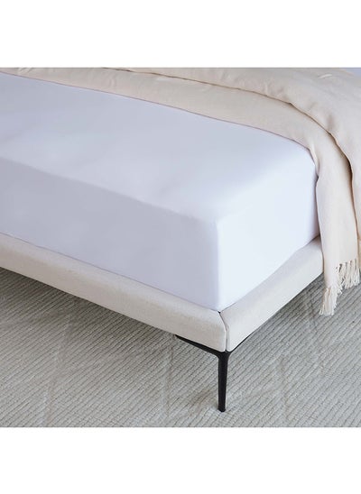 اشتري Snug Cotton Jersey Fitted Sheet  White 200x200+33 cm في الامارات