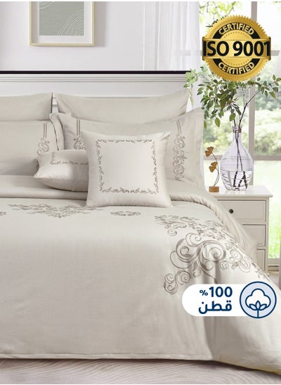 Buy MASTER Cotton Embroidery Comforter Sets, Fits 200 x 200 cm Double Size Bed, 9 Pcs King Size, 200 TC Cotton in Saudi Arabia