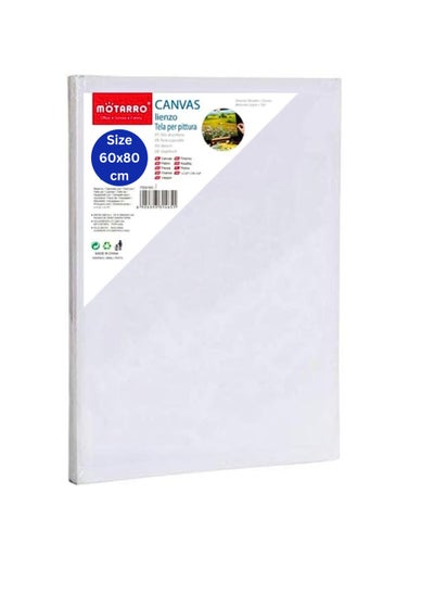 Buy Stretched Canvas 60X80CM  White Cotton Artist Canvas Boards for Painting Acrylic Pouring Oil Paint Dry & Wet Art Media in UAE