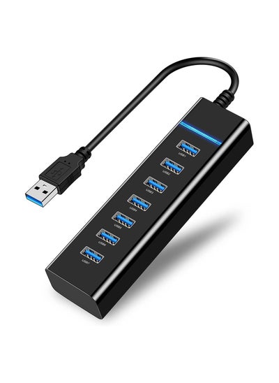 اشتري USB Hub, 7 Port USB 3.0 Hub LED Portable High-Speed Compatible for iMac Pro, MacBook Air, Mac Mini/Pro, Surface Pro, PC and Laptop, Notebook Computer High-speed Expansion Multi-interface Hub في السعودية