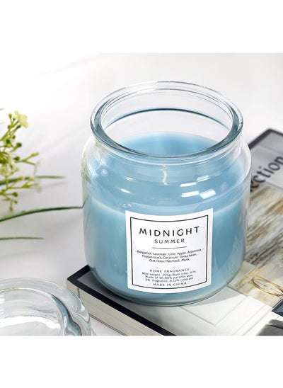 Buy Hue Midnight Summer Jar Candle, Light Blue - 450g in UAE