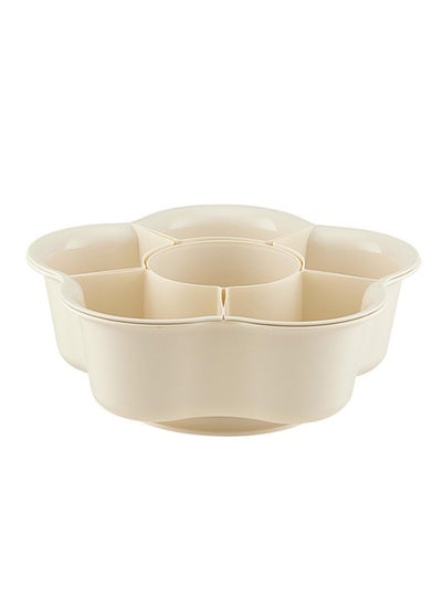 Buy Versatile Rotating Serving Tray with 6 Compartments, for Snacks, Biscuits, Fruits, Veggies, Candies, and Hot Pot in Saudi Arabia