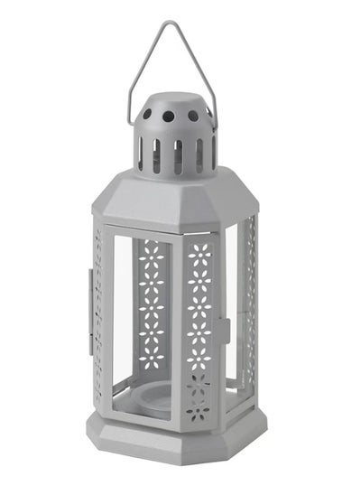 اشتري ENRUM Lantern For Tealight - In/Outdoor- Silver - 22 cm في مصر