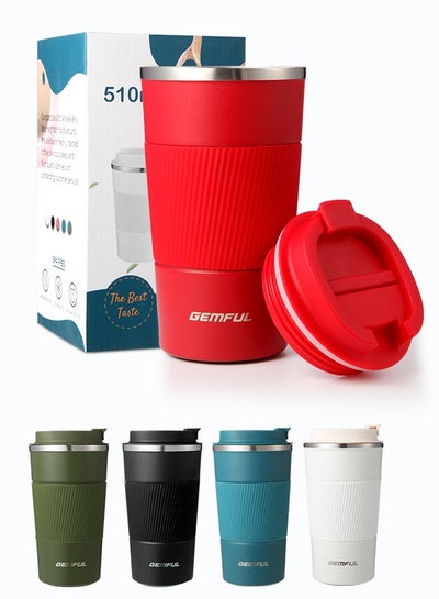 Buy Travel Coffee Mug Stainless Steel Vacuum Ice and Hot Drinks Insulated Tumbler for Home Office Outdoor Works in Saudi Arabia